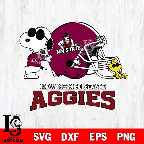 New Mexico State Aggies Snoopy Sport 2 Svg Eps Dxf Png File, Digital Download