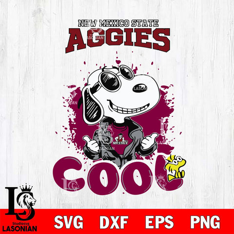New Mexico State Aggies Snoopy Sport 7 Svg Eps Dxf Png File, Digital Download