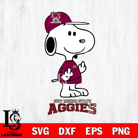 New Mexico State Aggies Snoopy Sport 8 Svg Eps Dxf Png File, Digital Download