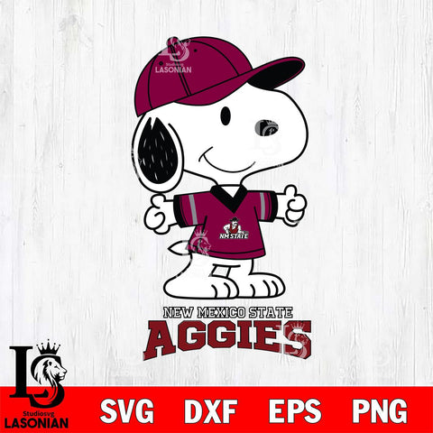 New Mexico State Aggies Snoopy football SVG DXF EPS PNG FILE,Snoopy File Cut, NCAA Digital Download,Instant Download,Christmas Silhouette
