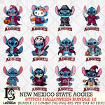 New Mexico State Aggies Stitch Horror Bundle 12 SVG Svg Eps Dxf Png File, NCAA svg, Digital Download, Instant Download
