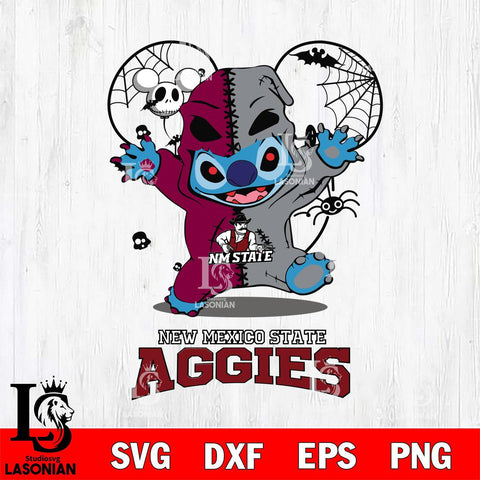 New Mexico State Aggies Stitch Horror Halloween 2 Svg Eps Dxf Png File, Digital Download, Instant Download