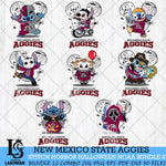 New Mexico State Aggies Stitch Horror Halloween Bundle NCAA Svg Eps Dxf Png File, Digital Download, Instant Download