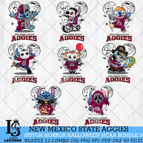 New Mexico State Aggies Stitch Horror Halloween Bundle NCAA Svg Eps Dxf Png File, Digital Download, Instant Download