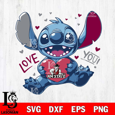 New Mexico State Aggies Stitch Love Svg Eps Dxf Png File, NCAA svg, Digital Download, Instant Download