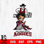 New Mexico State Aggies Style Black Fan Girl Betty Boop, Svg Eps Dxf Png File, Digital Download