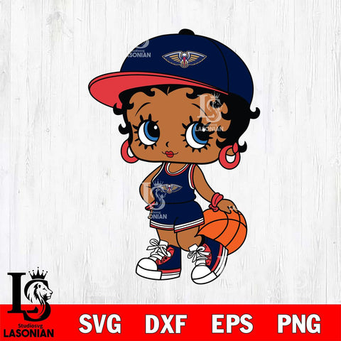 New Orleans Pelicans Betty Boop NBA 2 Svg Eps Dxf Png File, NBA svg, Digital Download, Instant Download