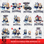 New Orleans Pelicans Bluey & Bingo NBA Bundle 12 SVG Eps Dxf Png File, Bundle NBA svg, Digital Download, Instant Download