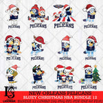 New Orleans Pelicans Bluey Christmas NBA Bundle 12 Cricut , Christmas Svg , Bluey svg , Digital Download, dxf eps png pdf file