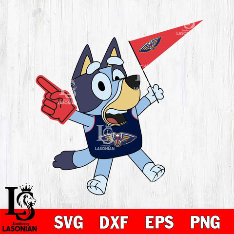 New Orleans Pelicans Bluey sport flag Svg Eps Dxf Png File, Digital Download, Instant Download