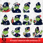 New Orleans Pelicans Boujee Grinch NBA Bundle 12 SVG Eps Dxf Png File, Digital Download, Instant Download