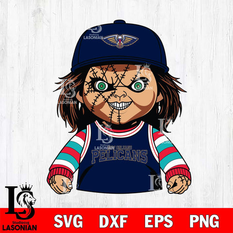 New Orleans Pelicans Chucky Horror basketball SVG DXF EPS PNG FILE, NBA File Cut,Halloween Digital Download,Instant Download, Silhouette