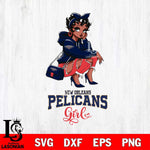 New Orleans Pelicans Fashion Black Fan Girl Betty Boop