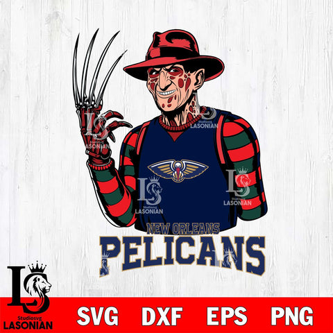 New Orleans Pelicans Freddy Krueger Horror Svg Eps Dxf Png File, NBA svg, Digital Download, Instant Download