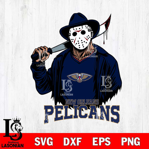 New Orleans Pelicans Jason Voorhees Horror 13 Svg Eps Dxf Png File, NBA svg, Digital Download, Instant Download