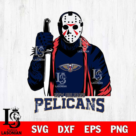 New Orleans Pelicans Jason Voorhees Horror 3 Svg Eps Dxf Png File, NBA svg, Digital Download, Instant Download