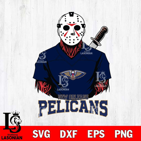 New Orleans Pelicans Jason Voorhees Horror 4 Svg Eps Dxf Png File, NBA svg, Digital Download, Instant Download