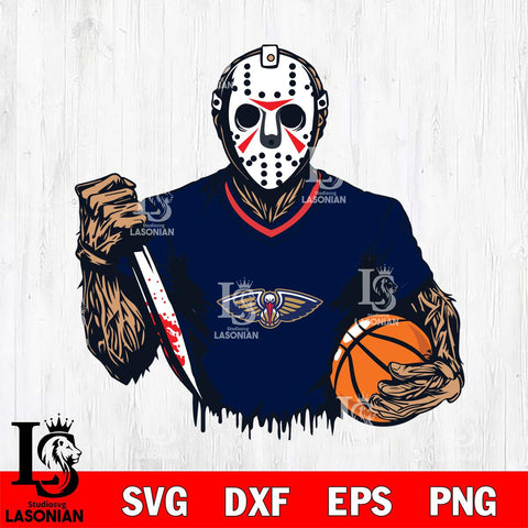 New Orleans Pelicans Jason Voorhees Horror 5 Svg Eps Dxf Png File, NBA svg, Digital Download, Instant Download