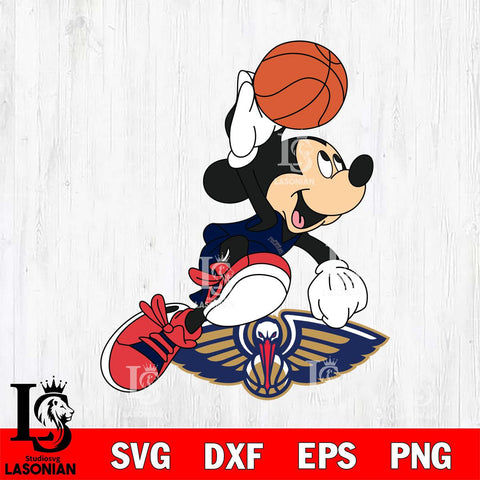 New Orleans Pelicans Mickey Minne 8 Nba Svg Eps Dxf Png File, NBA svg, Digital Download, Instant Download