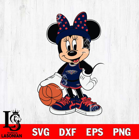 New Orleans Pelicans Mickey Minne Nba Svg Eps Dxf Png File, NBA svg, Digital Download, Instant Download