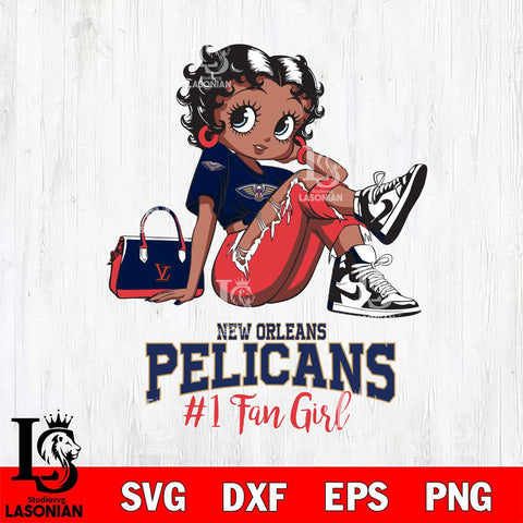 New Orleans Pelicans #1 Black Fan Girl Betty Boop