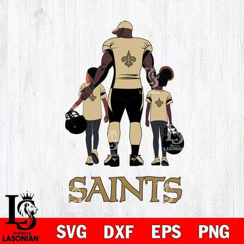 New Orleans Saints 3 Father and son Rugby SVG DXF EPS PNG FILE,NFL SVG, Father day Digital Download,Instant Download, Silhouette