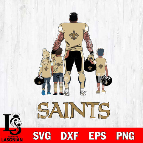 New Orleans Saints 4 Father and son Rugby SVG DXF EPS PNG FILE,NFL SVG, Father day Digital Download,Instant Download, Silhouette