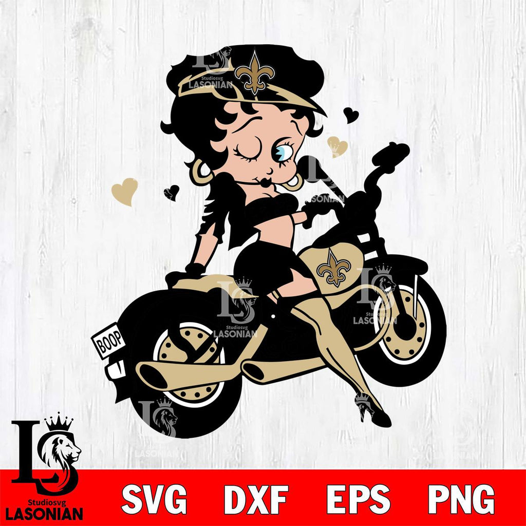 New Orleans Saints Betty Boop And Badass Motor lasoniansvg