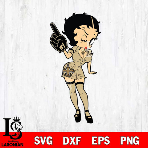 New Orleans Saints Betty Boop Cheering Svg Eps Dxf Png File, Digital Download, Instant Download