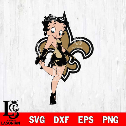 New Orleans Saints Betty Boop Girl Fan Svg Eps Dxf Png File, Digital Download, Instant Download