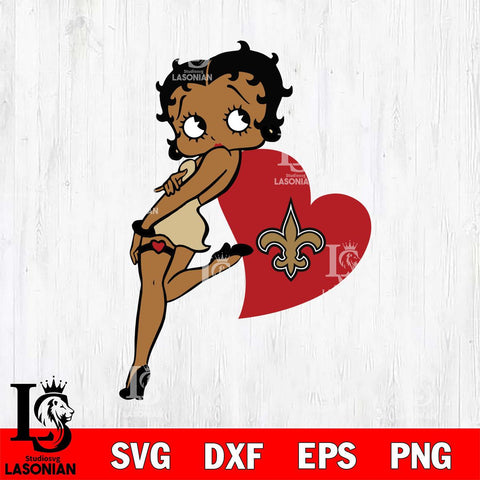 New Orleans Saints Betty Boop Girl Love SVG Svg Eps Dxf Png File, Digital Download, Instant Download