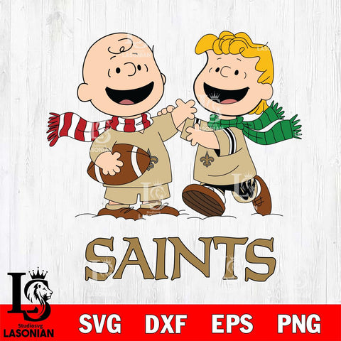 New Orleans Saints Charlie Brown & Linus Football Cricut,Christmas SVG DXF EPS PNG FILE, Digital Download,Instant Download, Silhouette