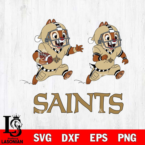 New Orleans Saints Chip & Dale Football Cricut,Christmas SVG DXF EPS PNG FILE, Digital Download,Instant Download, Silhouette