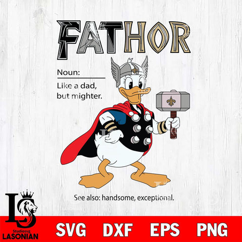 New Orleans Saints Donald Duck Fathor Sport Svg Eps Dxf Png File, NFL File Cut,Digital Download,Instant Download,Disney Svg Files