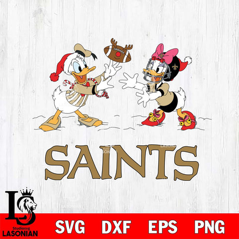 New Orleans Saints Donald Duck & Daisy Duck Football Cricut,Christmas SVG DXF EPS PNG FILE, Digital Download,Instant Download, Silhouette