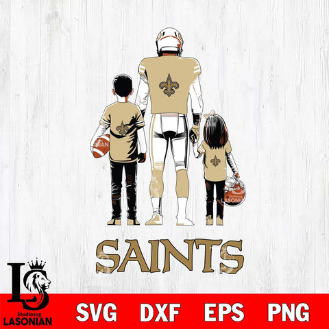 New Orleans Saints Father And Child Football SVG DXF EPS PNG FILE,NFL SVG, Father day Digital Download,Instant Download, Silhouette
