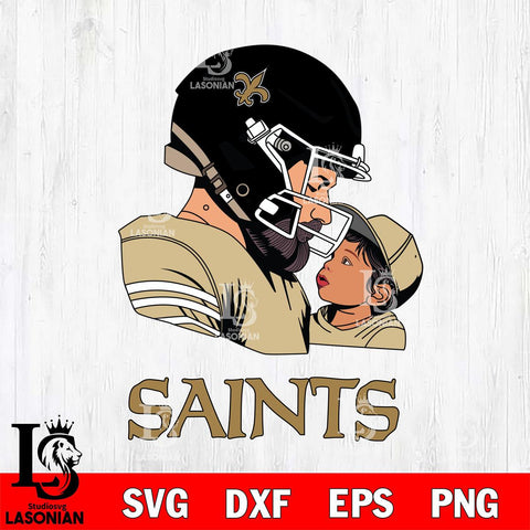 New Orleans Saints Father And Child Rugby SVG DXF EPS PNG FILE,NFL SVG, Father day Digital Download,Instant Download, Silhouette