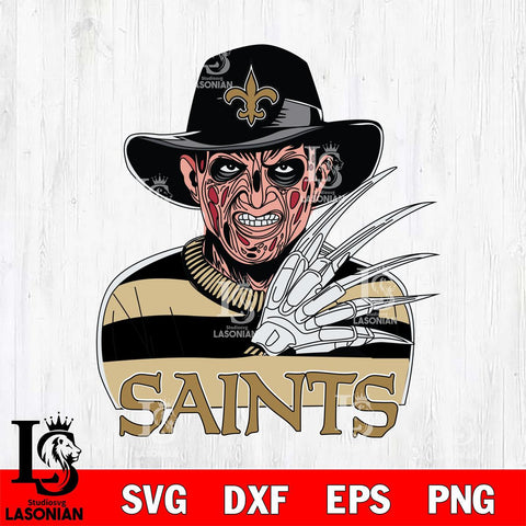 New Orleans Saints Freddy Krueger Horror Halloween Svg Eps Dxf Png File, Digital Download, Instant Download