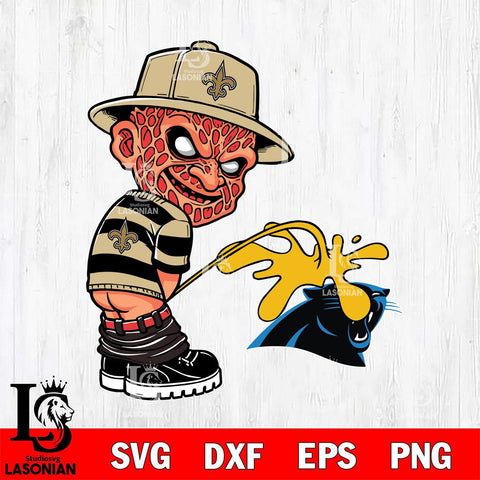 New Orleans Saints Freddy Krueger Piss On Carolina Panthers Svg Eps Dxf Png File, Digital Download, Instant Download