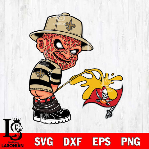 New Orleans Saints Freddy Krueger Piss On Tampa Bay Buccaneers Svg Eps Dxf Png File, Digital Download, Instant Download
