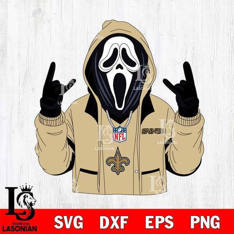 New Orleans Saints Ghostface Scream Football Halloween Svg Eps Dxf Png File, Digital Download, Instant Download