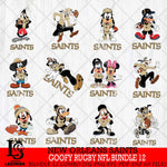 New Orleans Saints Goofy Rugby NFL Bundle 12 SVG DXF EPS PNG FILE,NFL bundle svg ,Football Digital Download,Instant Download, Silhouette