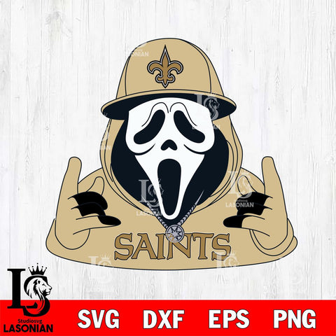 New Orleans Saints Horror Character Ghostface Sport Svg Eps Dxf Png File, Digital Download, Instant Download