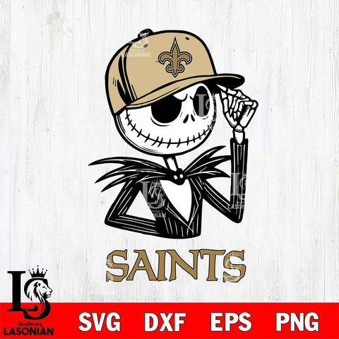 New Orleans Saints Jack Skellington 3 Halloween Svg Eps Dxf Png File, Digital Download, Instant Download
