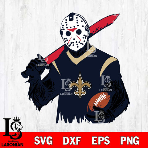 New Orleans Saints Jason Voorhees Horror Halloween 2 Svg Eps Dxf Png File, Digital Download, Instant Download