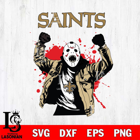 New Orleans Saints Jason Voorhees Horror Halloween 3 Svg Eps Dxf Png File, Digital Download, Instant Download