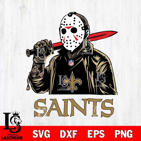 New Orleans Saints Jason Voorhees Horror Halloween Svg Eps Dxf Png File, Digital Download, Instant Download