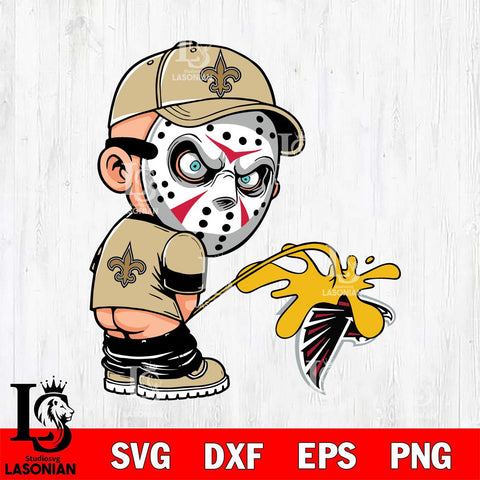 New Orleans Saints Jason Voorhees Piss On Atlanta Falcons Svg Eps Dxf Png File, Digital Download, Instant Download