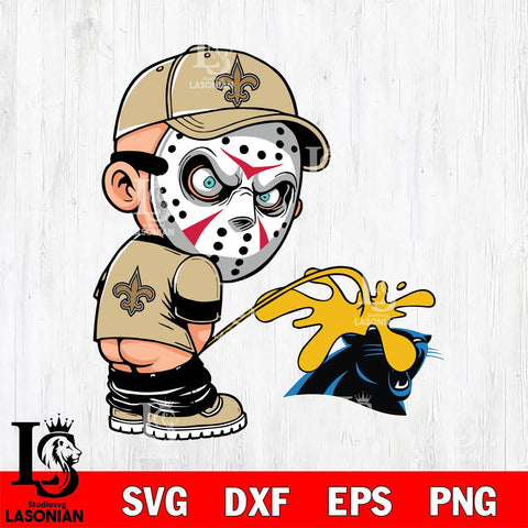 New Orleans Saints Jason Voorhees Piss On Carolina Panthers Svg Eps Dxf Png File, Digital Download, Instant Download