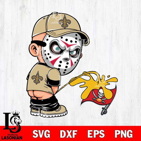 New Orleans Saints Jason Voorhees Piss On Tampa Bay Buccaneers Svg Eps Dxf Png File, Digital Download, Instant Download